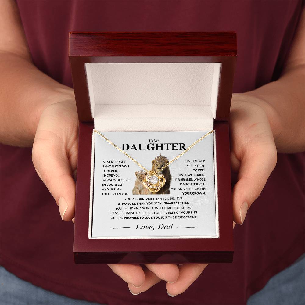 Daughter ~ I Believe in You ~ Love Knot Necklace