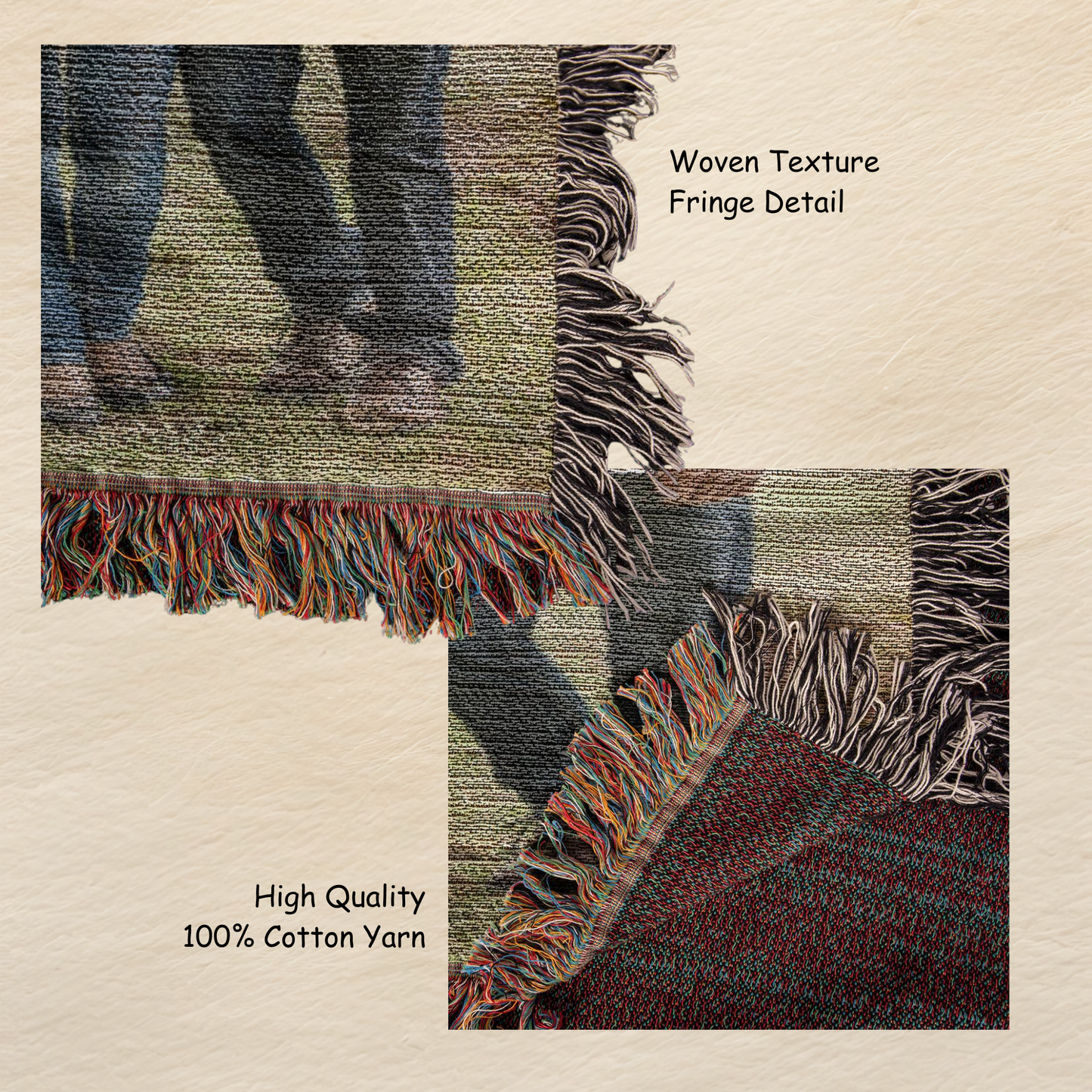 Personalized Heirloom Woven Blanket — Custom Family Photo (Portrait)