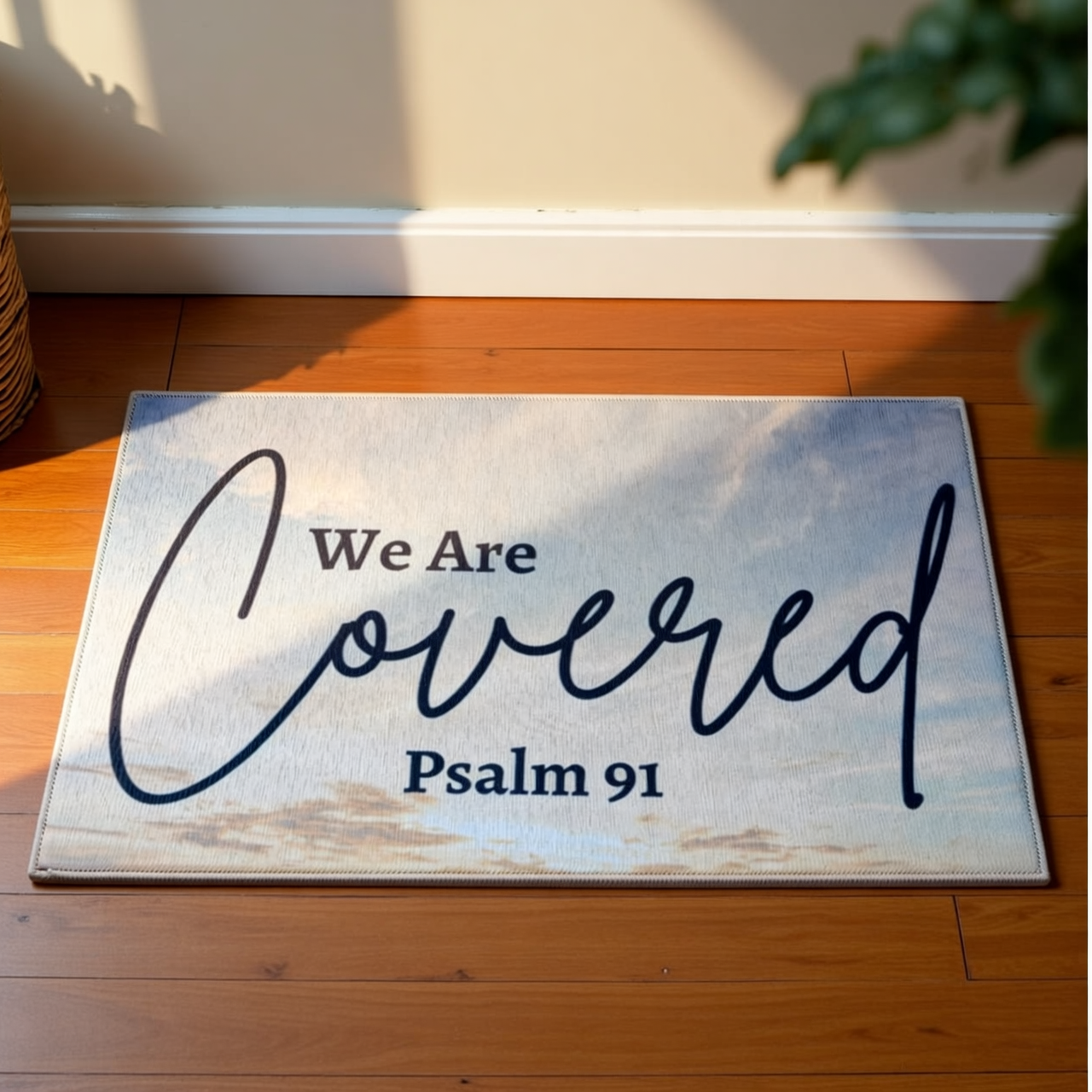 Psalm 91 “We Are Covered” Christian Doormat – A Gift of Faith & Protection