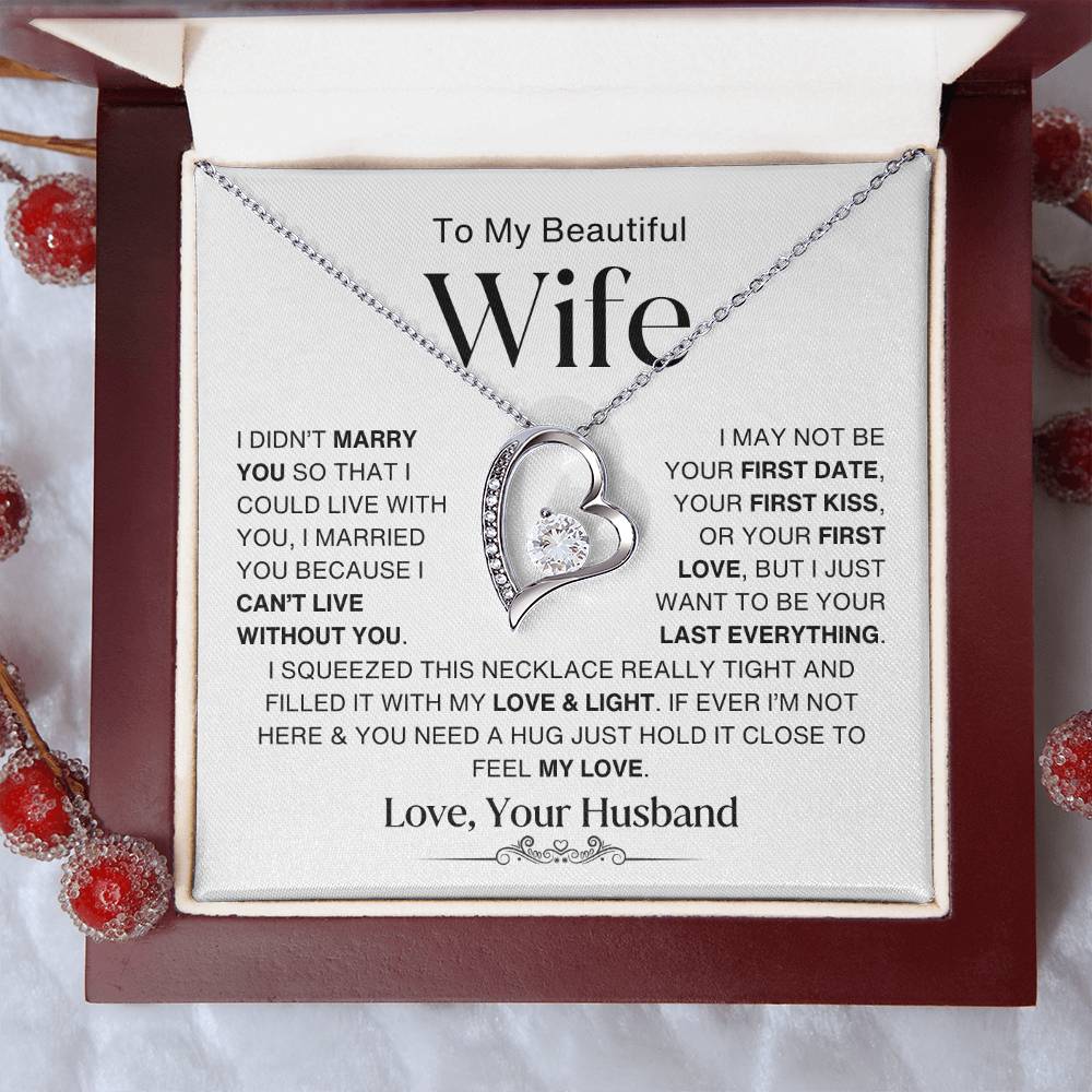 To My Beautiful Wife | Forever Love Necklace - WBv2