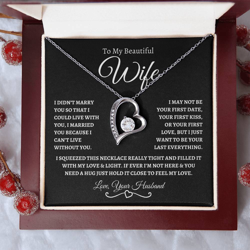 To My Beautiful Wife | Forever Love Necklace - SolidBW