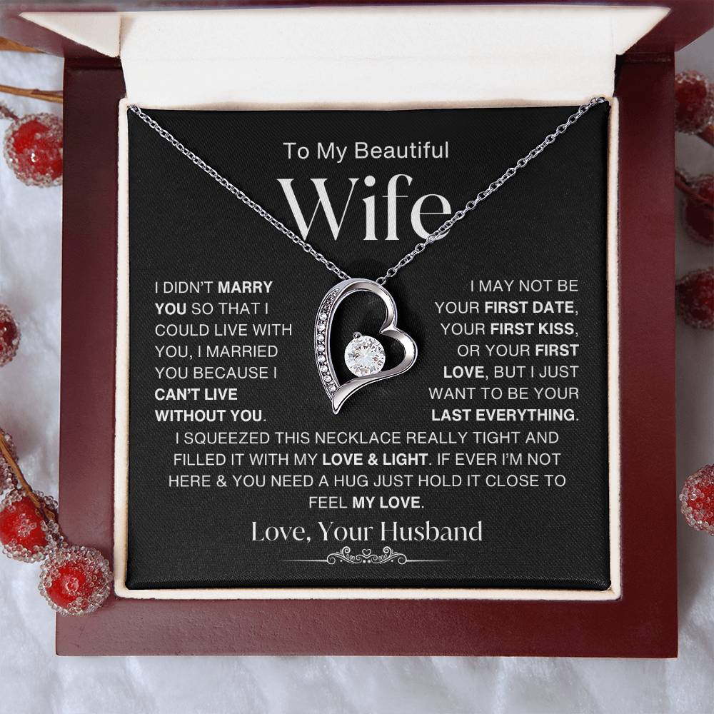 To My Beautiful Wife | Forever Love Necklace - BWv2