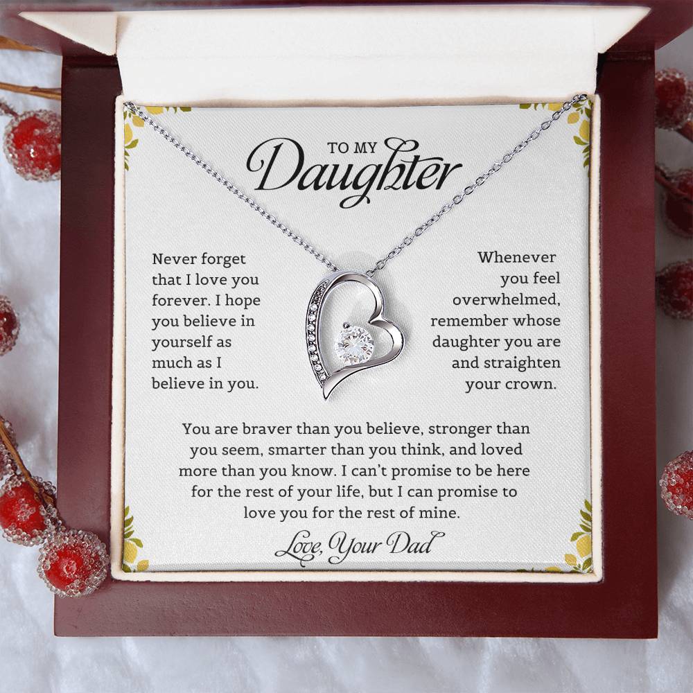 To My Daughter | Never Forget That I Love You, Dad - Forever Love Necklace