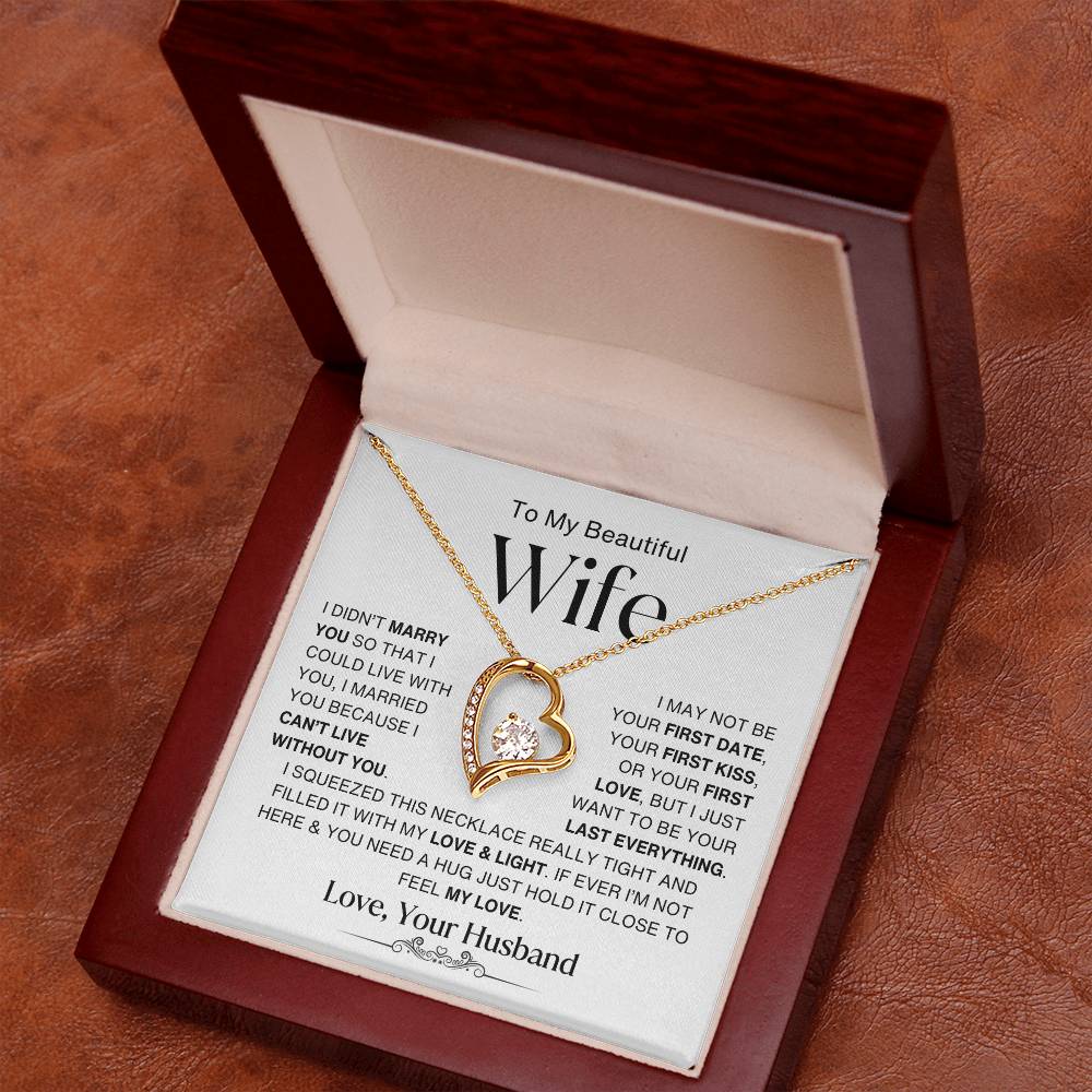 To My Beautiful Wife | Forever Love Necklace - WBv2