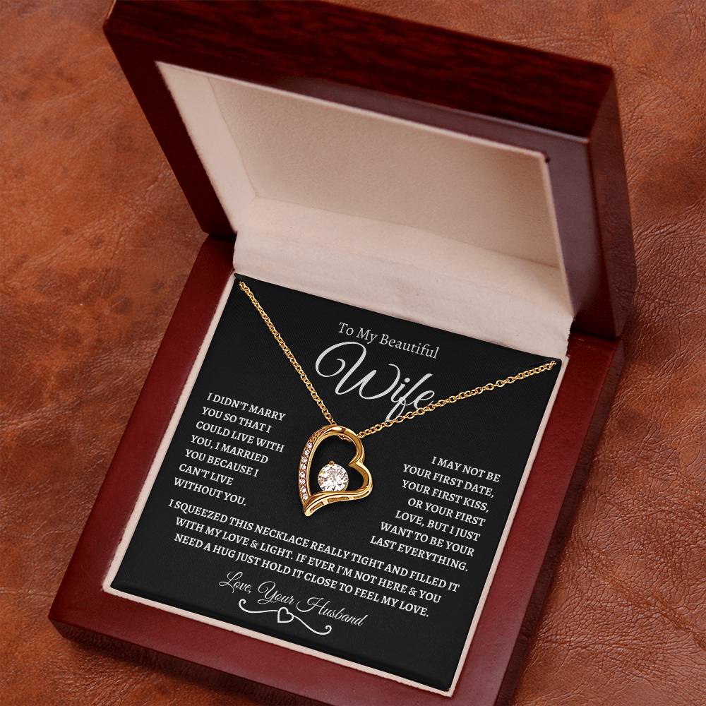 To My Beautiful Wife | Forever Love Necklace - SolidBW