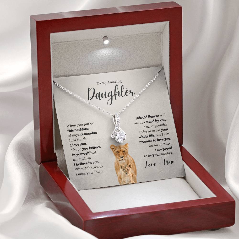 Amazing Daughter ~ Believe in Yourself ~ Love Mom ~ Alluring Beauty Necklace