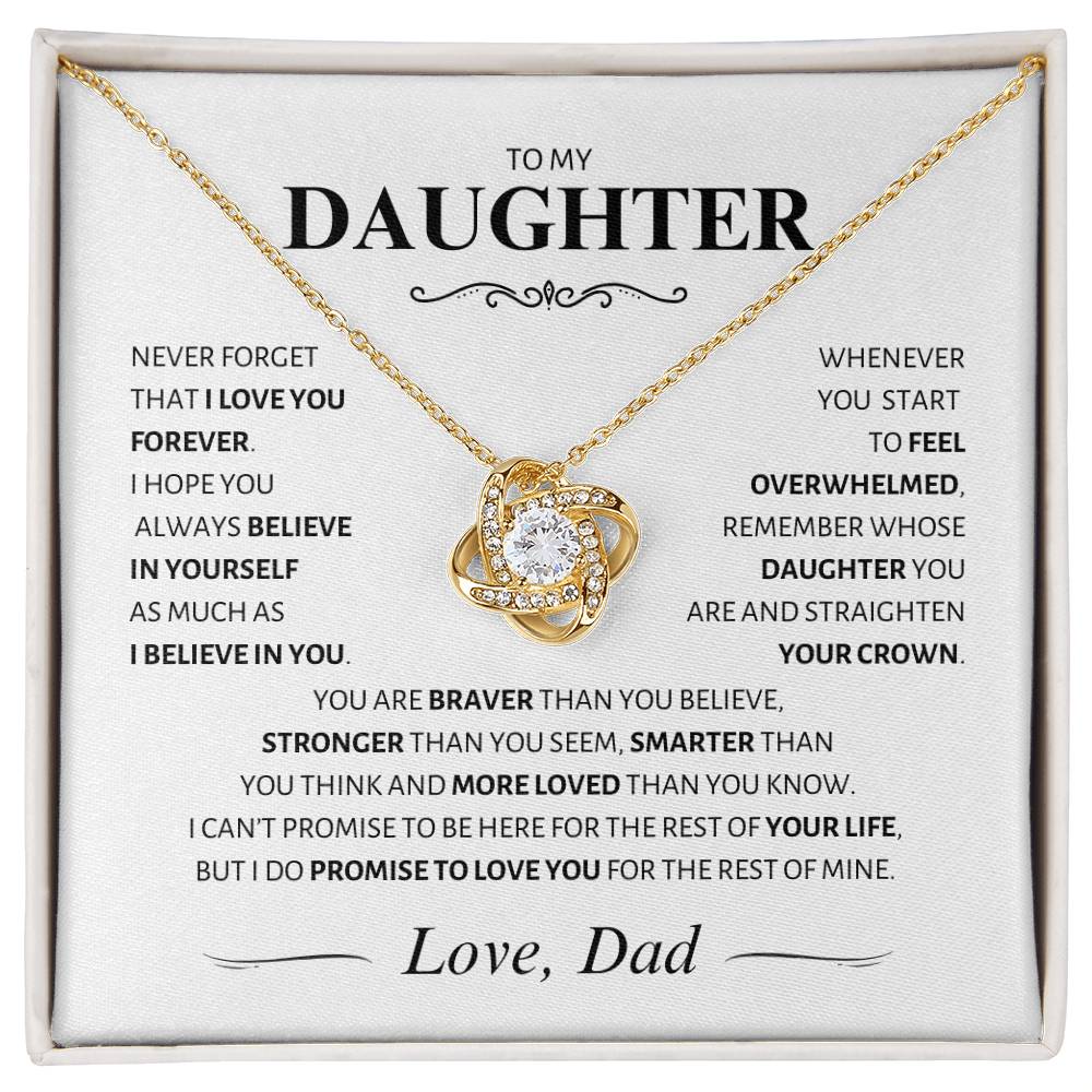 Daughter ~ You Are Loved More Than You Know ~ Love Knot Necklace; Love, Dad