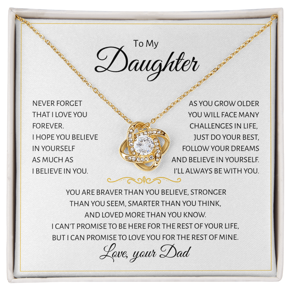 To My Daughter | Never Forget I Love You | Love Knot Necklace