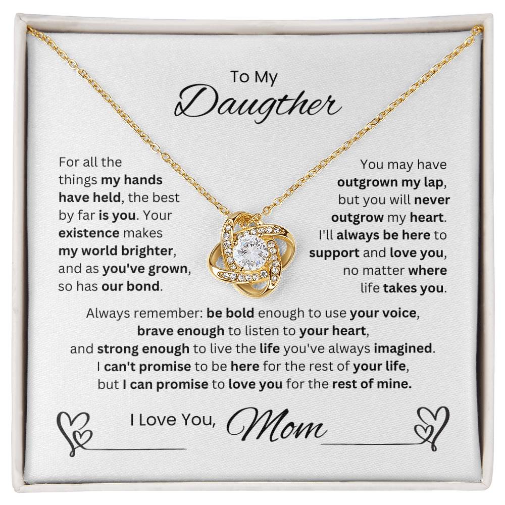 To My Daughter, you will Never Outgrown My Heart, Love Mom