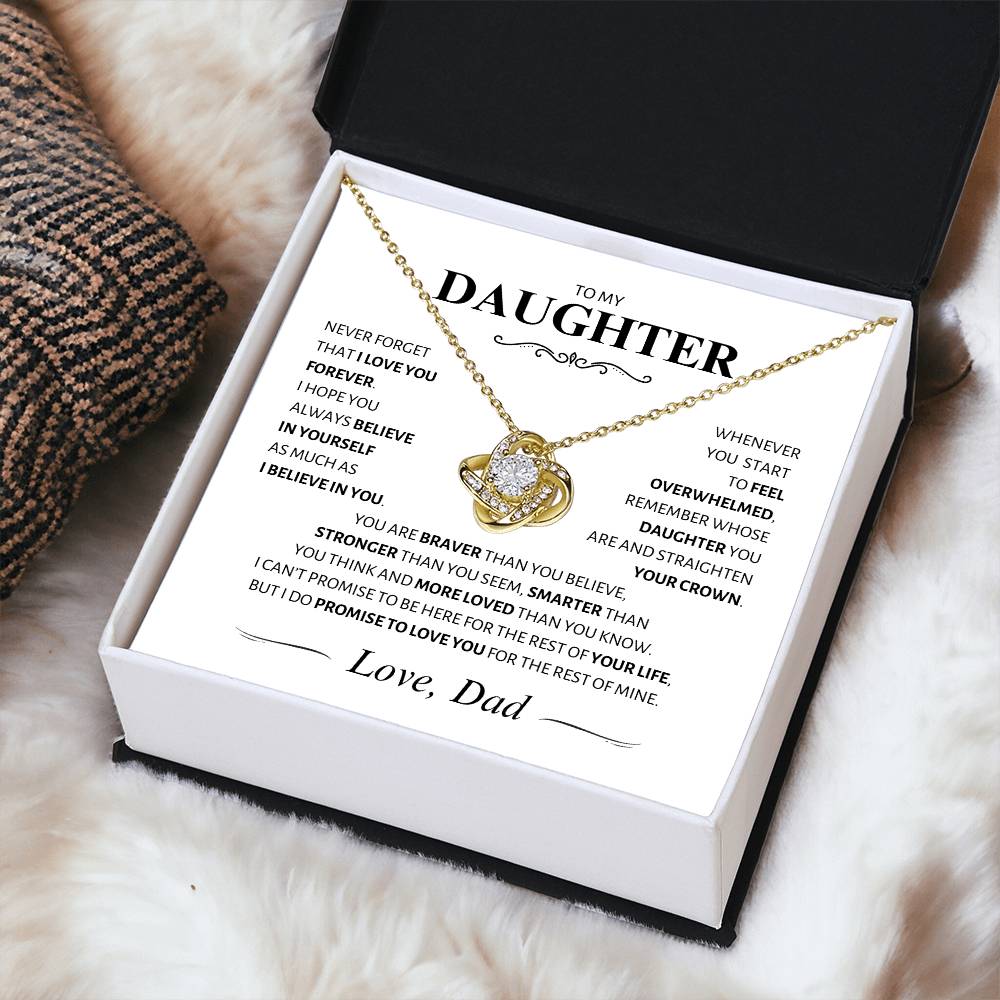 Daughter ~ You Are Loved More Than You Know ~ Love Knot Necklace; Love, Dad