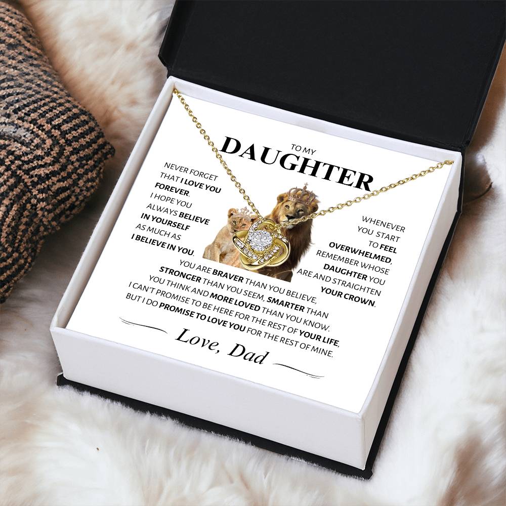 Daughter ~ I Believe in You ~ Love Knot Necklace