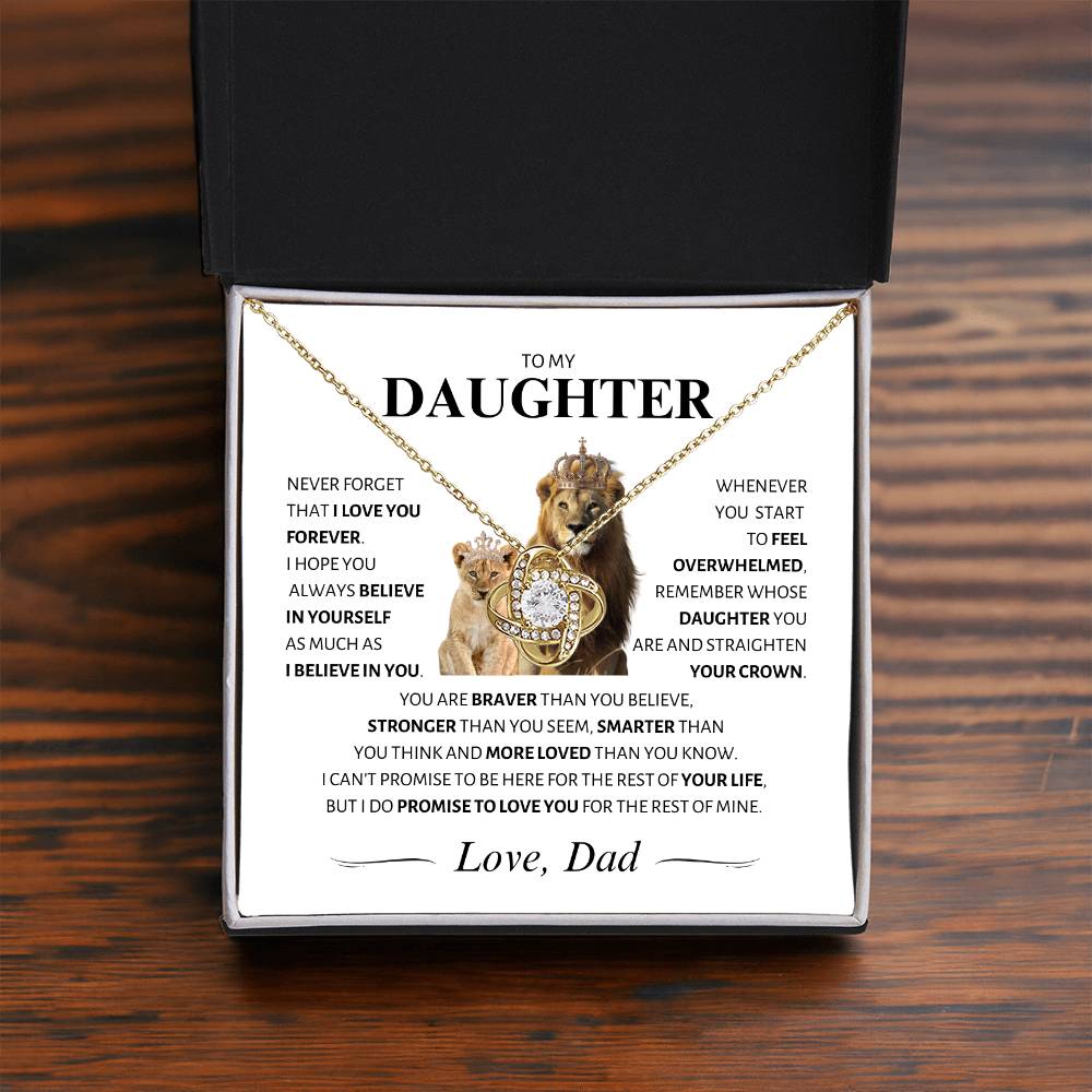 Daughter ~ I Believe in You ~ Love Knot Necklace