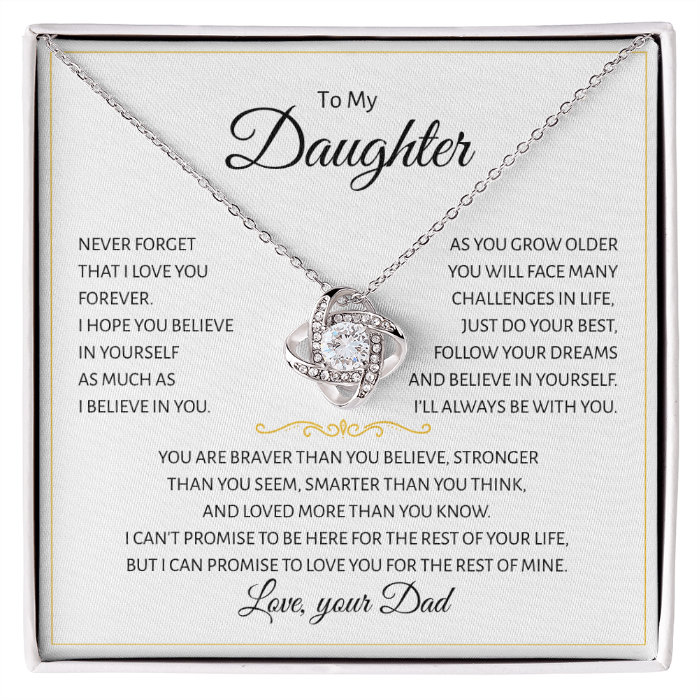 To My Daughter | Never Forget I Love You | Love Knot Necklace