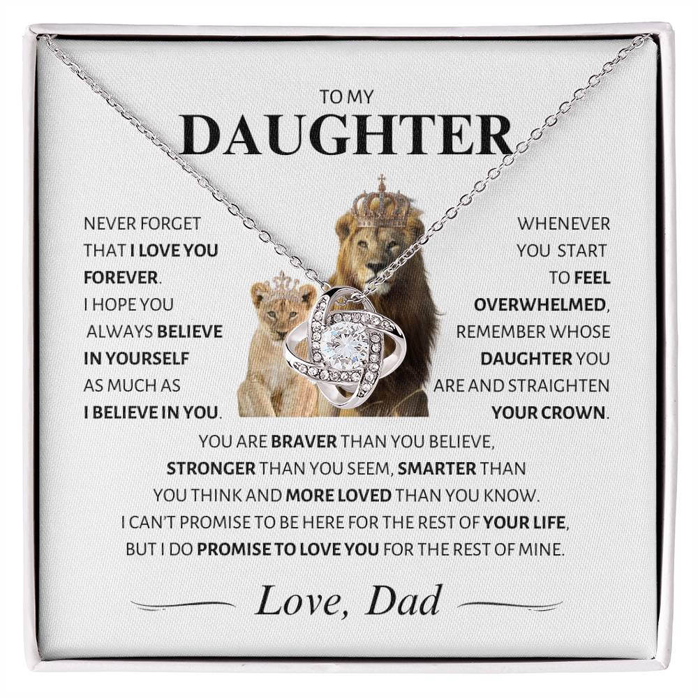 Daughter ~ I Believe in You ~ Love Knot Necklace