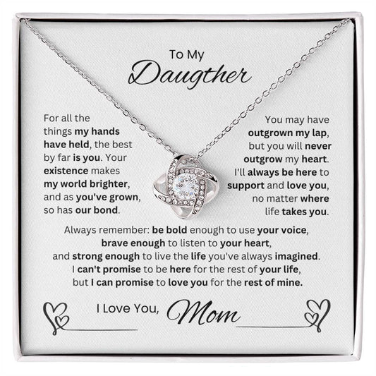 To My Daughter, you will Never Outgrown My Heart, Love Mom