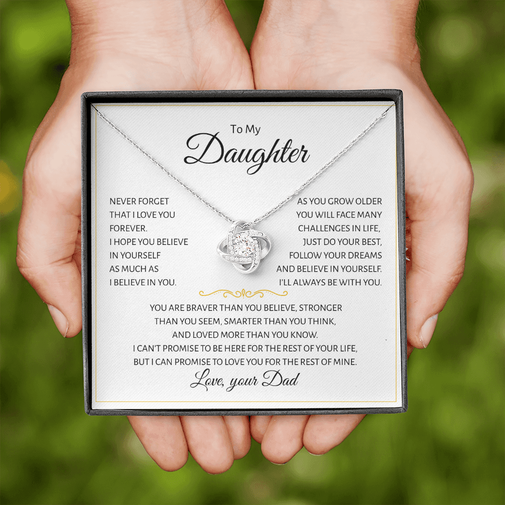 To My Daughter | Never Forget I Love You | Love Knot Necklace