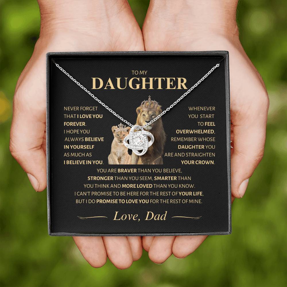 Daughter ~ I Believe in You ~ Straighten Your Crown ~ Love Knot Necklace