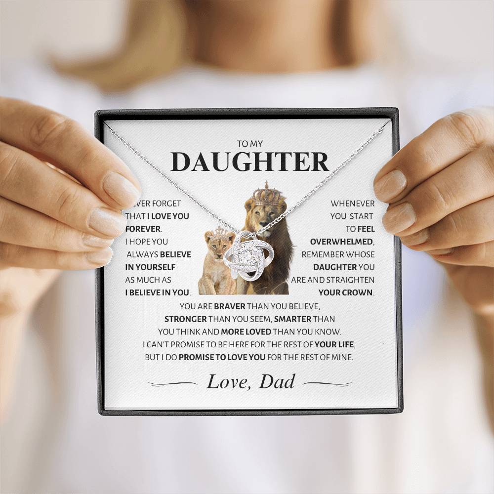 Daughter ~ I Believe in You ~ Love Knot Necklace