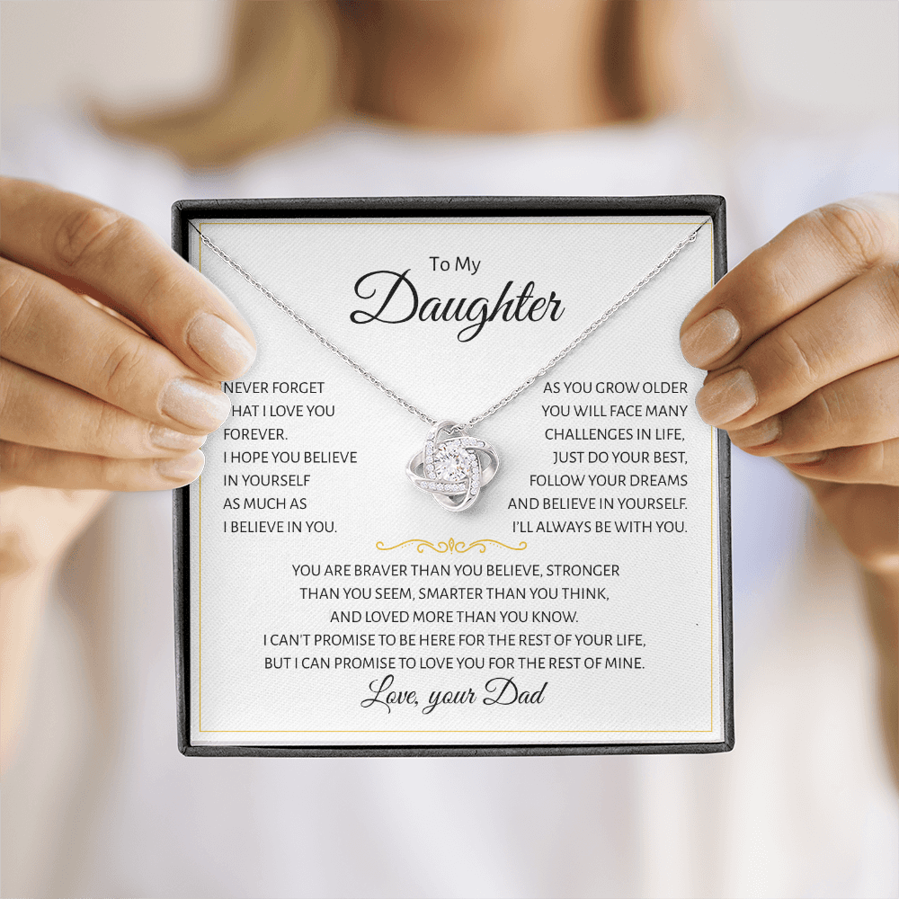 To My Daughter | Never Forget I Love You | Love Knot Necklace