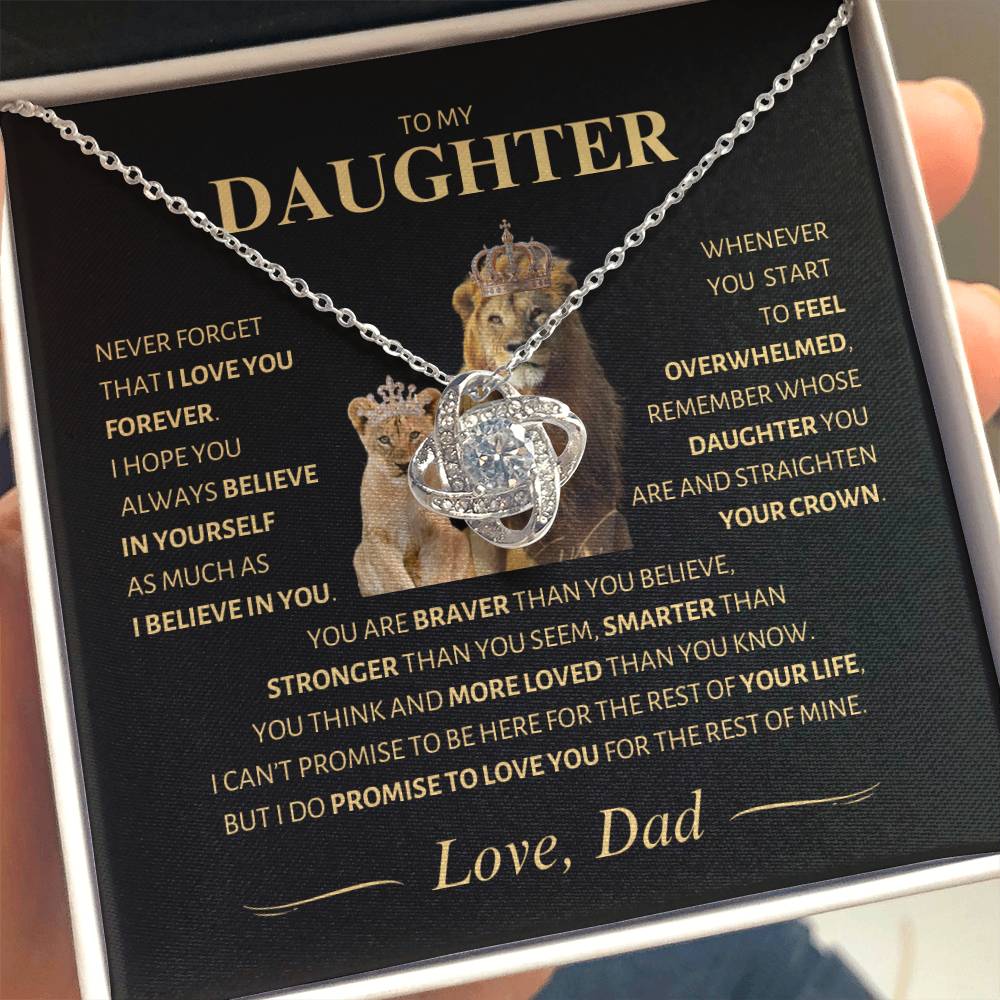 Daughter ~ I Believe in You ~ Straighten Your Crown ~ Love Knot Necklace