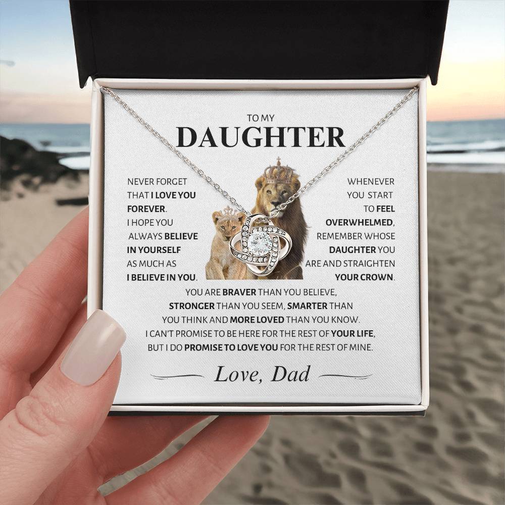 Daughter ~ I Believe in You ~ Love Knot Necklace