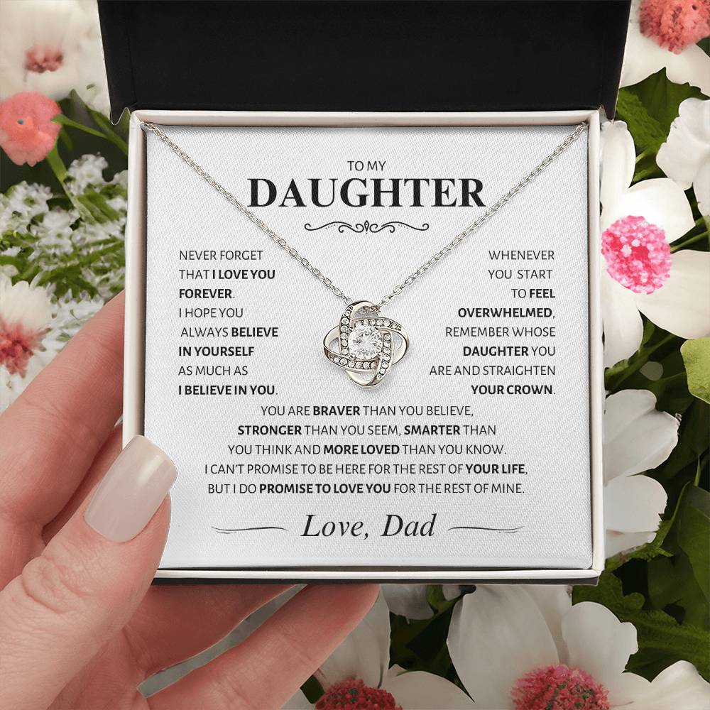 Daughter ~ You Are Loved More Than You Know ~ Love Knot Necklace; Love, Dad