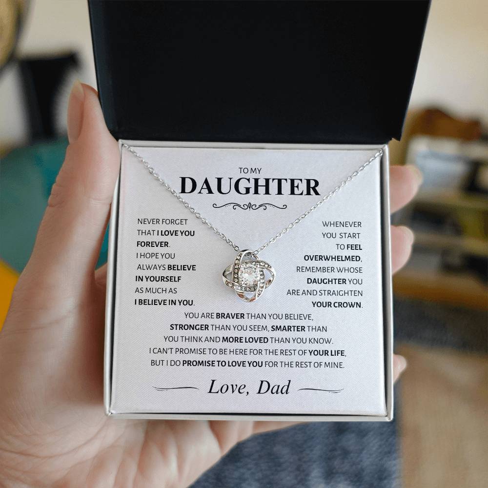 Daughter ~ You Are Loved More Than You Know ~ Love Knot Necklace; Love, Dad