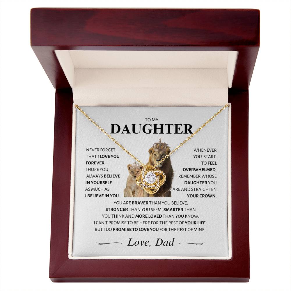 Daughter ~ I Believe in You ~ Love Knot Necklace