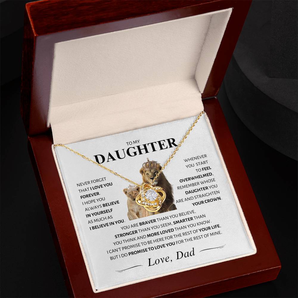 Daughter ~ I Believe in You ~ Love Knot Necklace