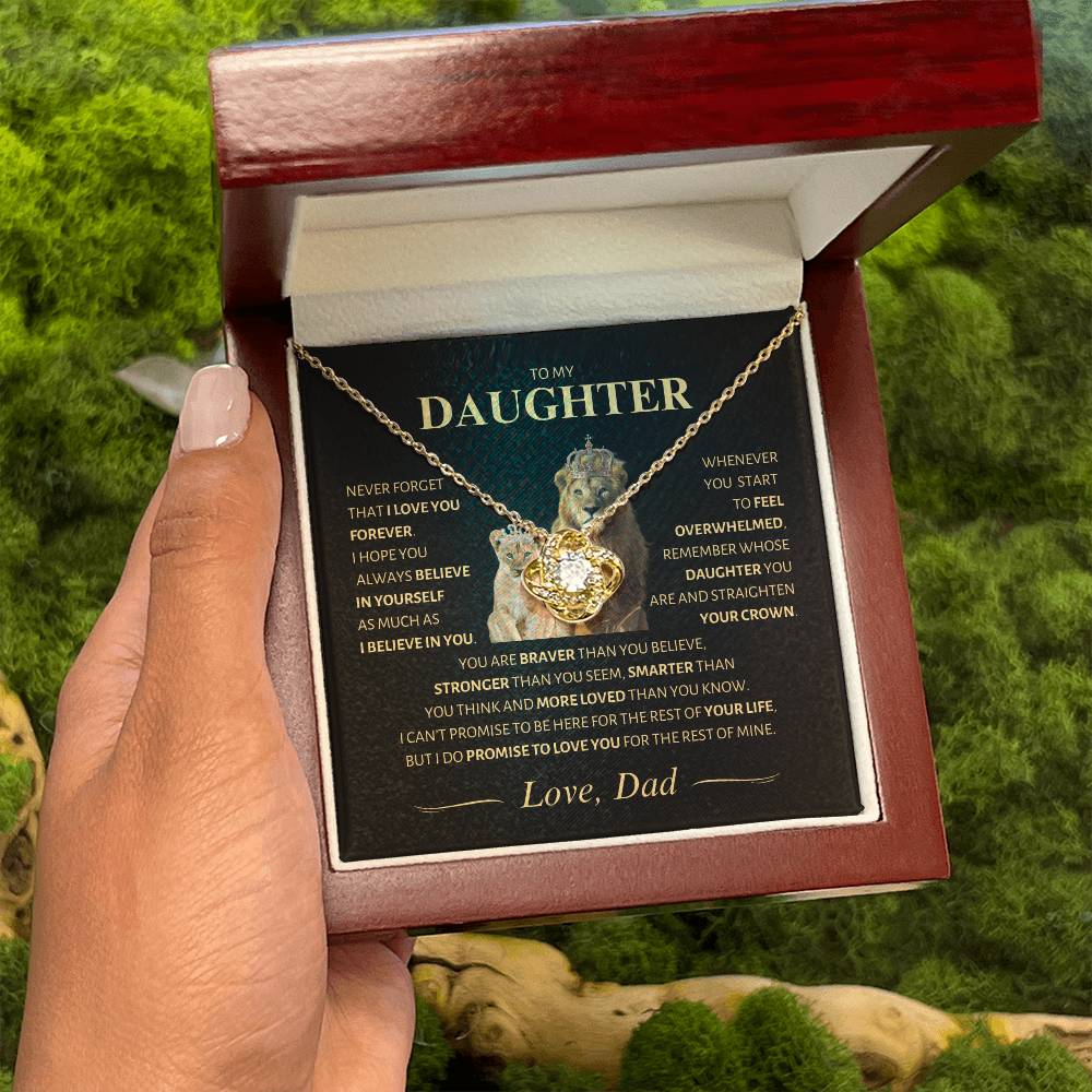 Daughter ~ I Believe in You ~ Straighten Your Crown ~ Love Knot Necklace