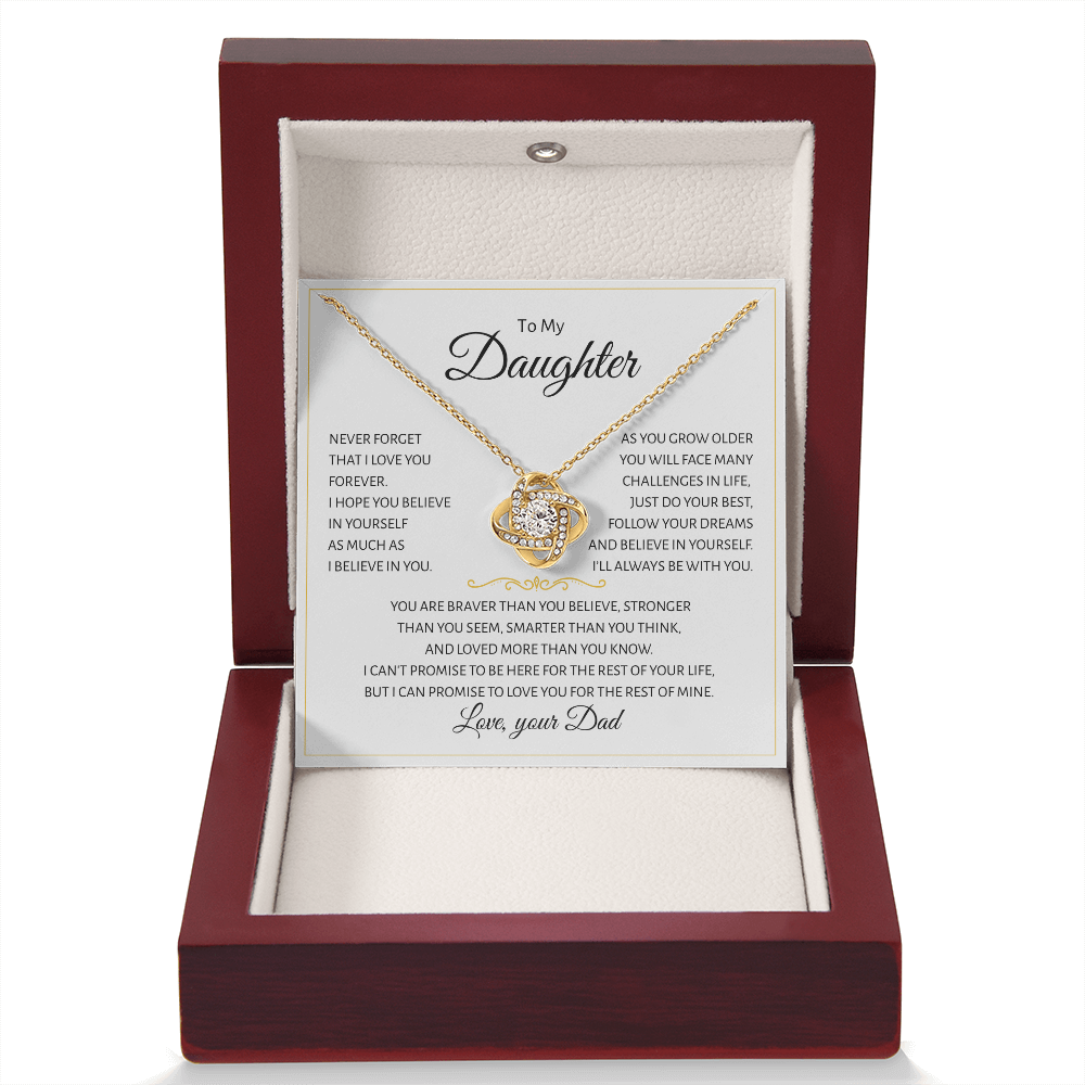 To My Daughter | Never Forget I Love You | Love Knot Necklace