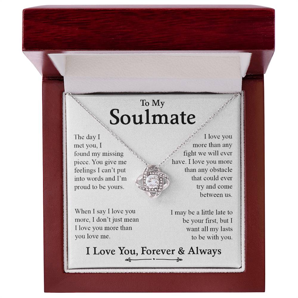 To My Soulmate | I Love You, Forever & Always - Love Knot Necklace