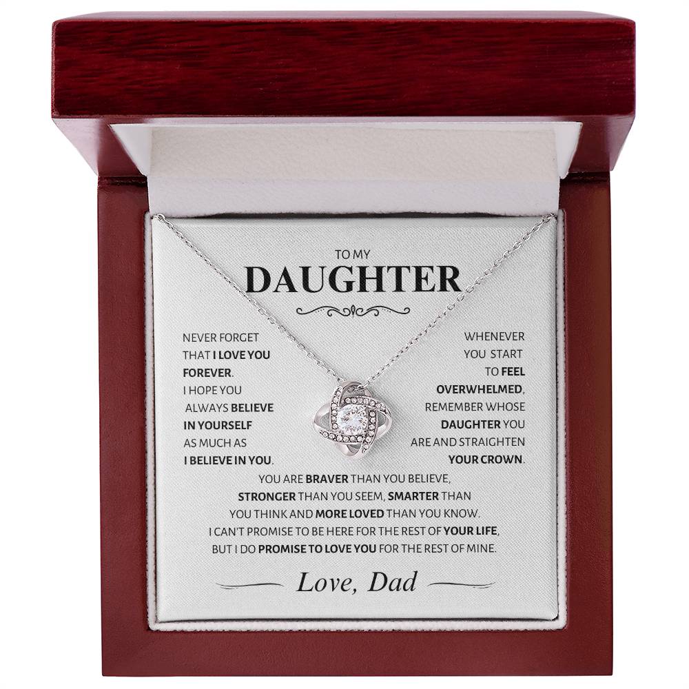 Daughter ~ You Are Loved More Than You Know ~ Love Knot Necklace; Love, Dad
