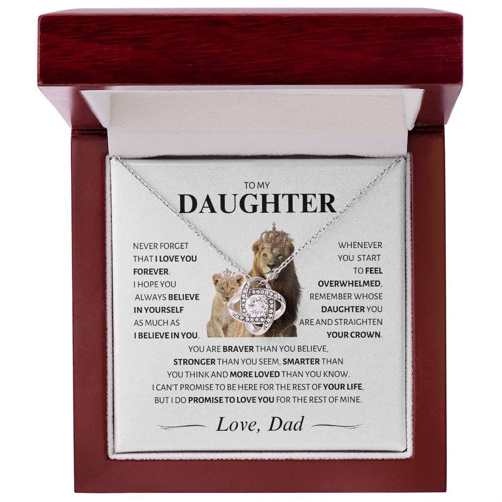 Daughter ~ I Believe in You ~ Love Knot Necklace