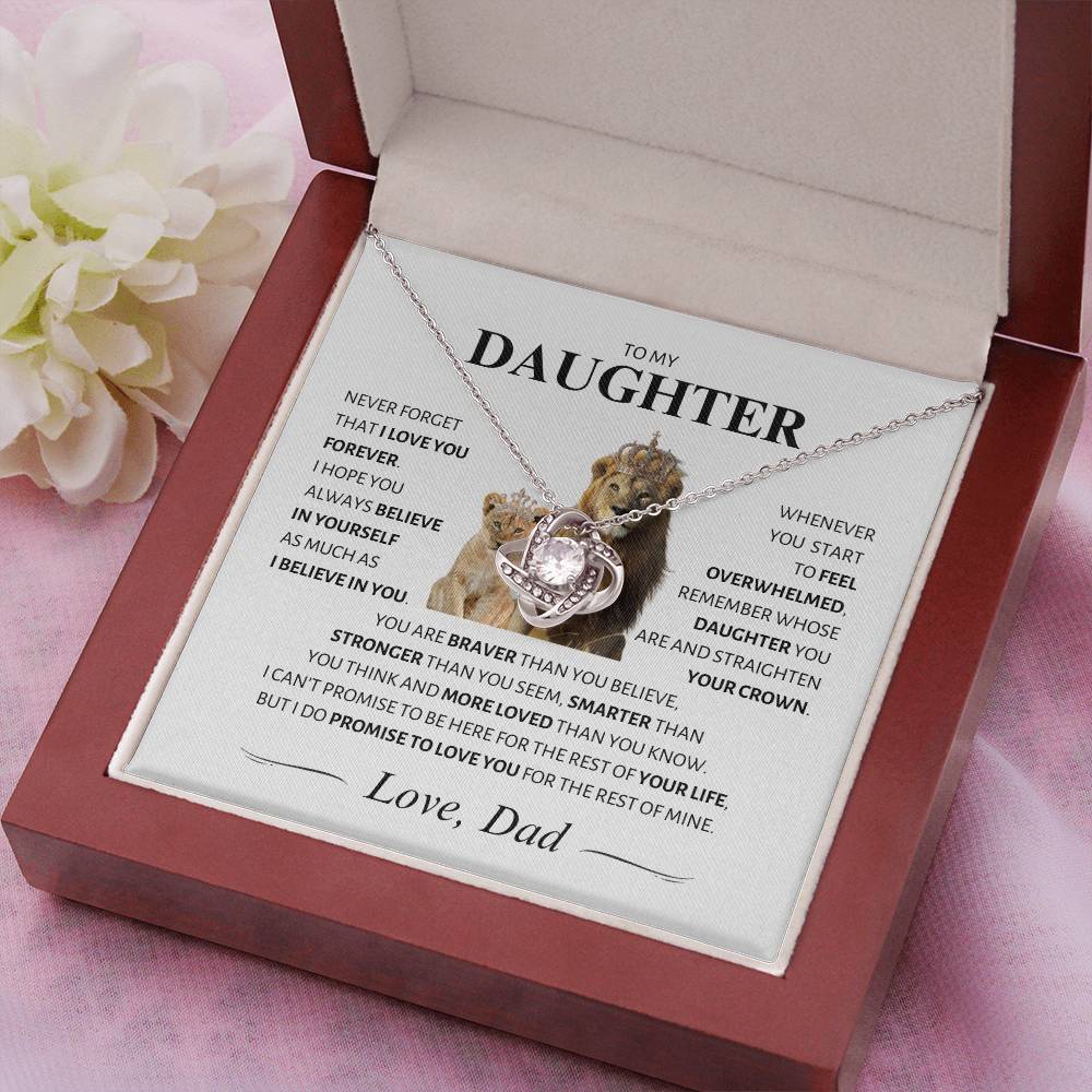 Daughter ~ I Believe in You ~ Love Knot Necklace