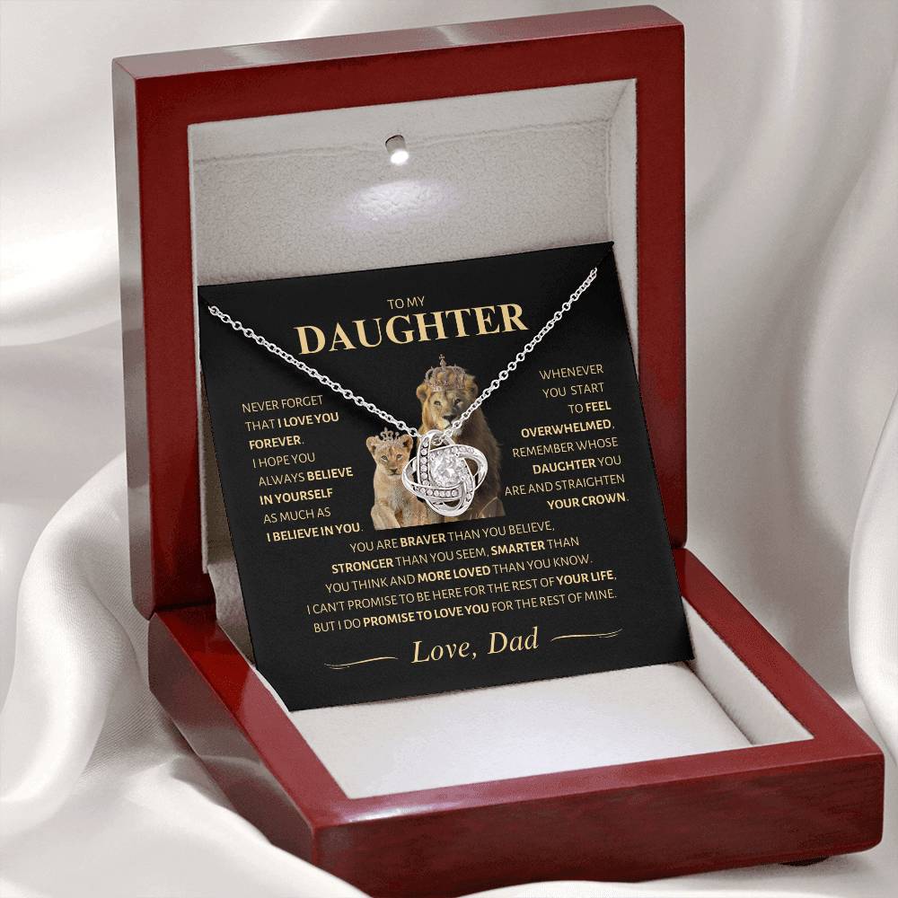 Daughter ~ I Believe in You ~ Straighten Your Crown ~ Love Knot Necklace