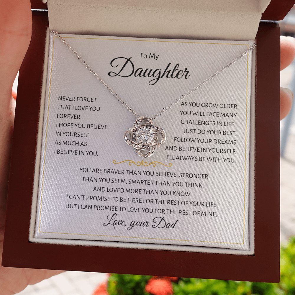 To My Daughter | Never Forget I Love You | Love Knot Necklace