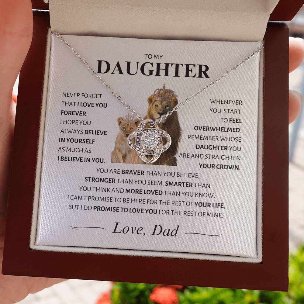 Daughter ~ I Believe in You ~ Love Knot Necklace