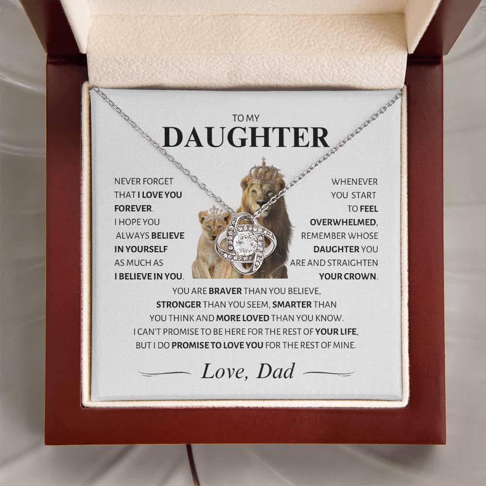 Daughter ~ I Believe in You ~ Love Knot Necklace