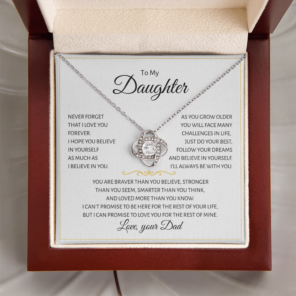 To My Daughter | Never Forget I Love You | Love Knot Necklace
