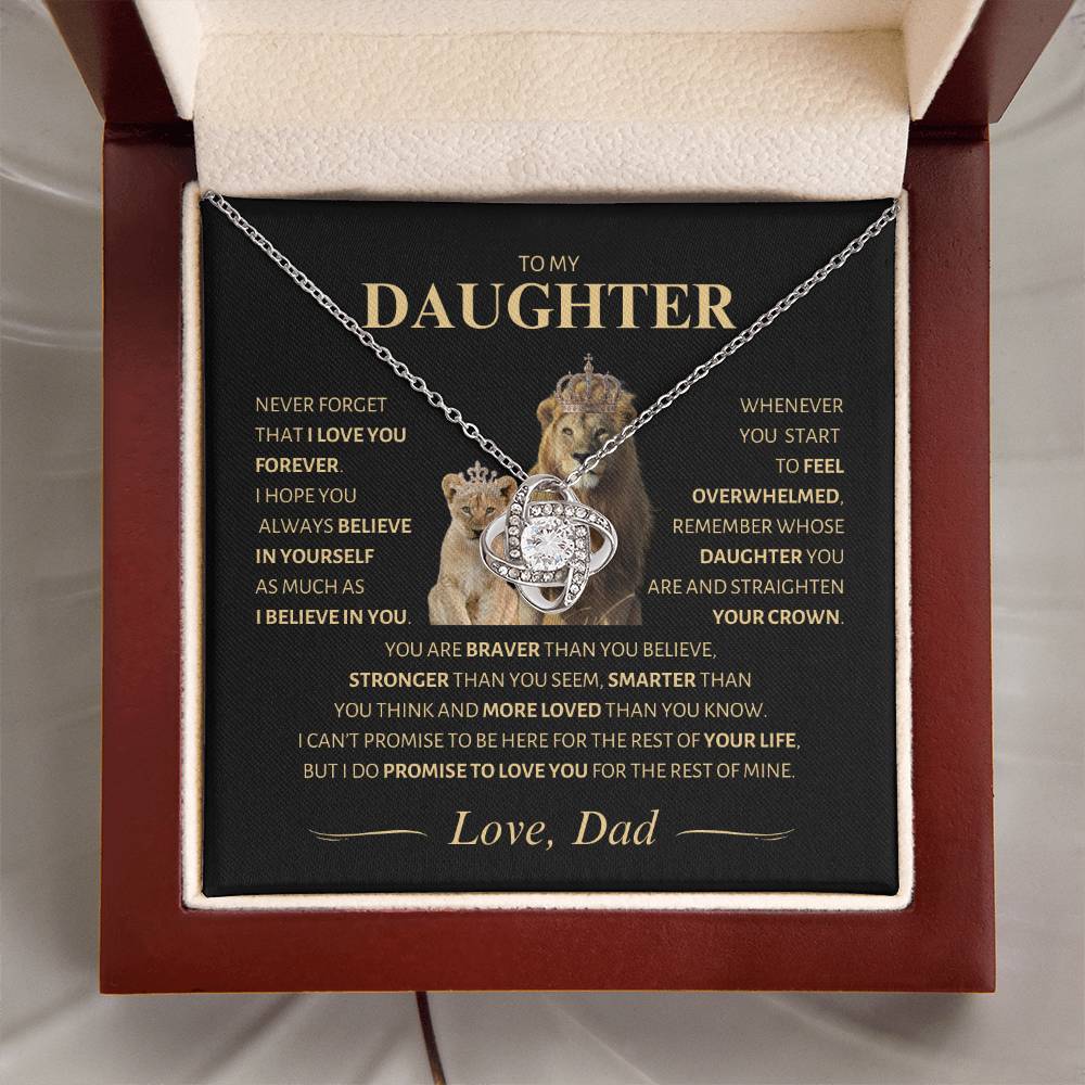 Daughter ~ I Believe in You ~ Straighten Your Crown ~ Love Knot Necklace