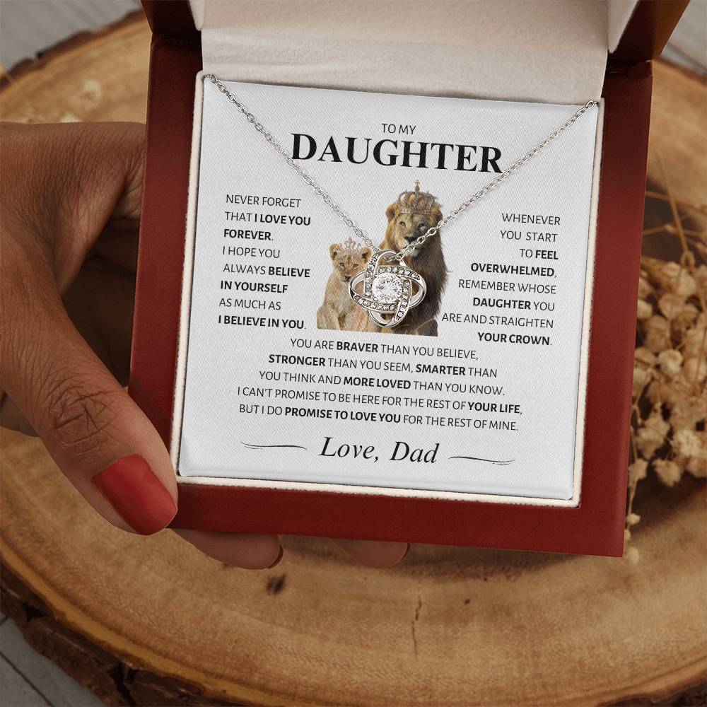 Daughter ~ I Believe in You ~ Love Knot Necklace