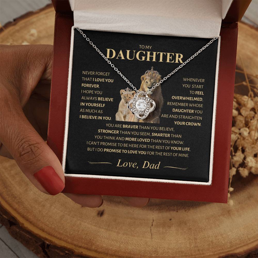 Daughter ~ I Believe in You ~ Straighten Your Crown ~ Love Knot Necklace