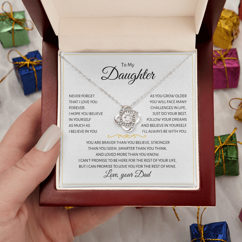 To My Daughter | Never Forget I Love You | Love Knot Necklace