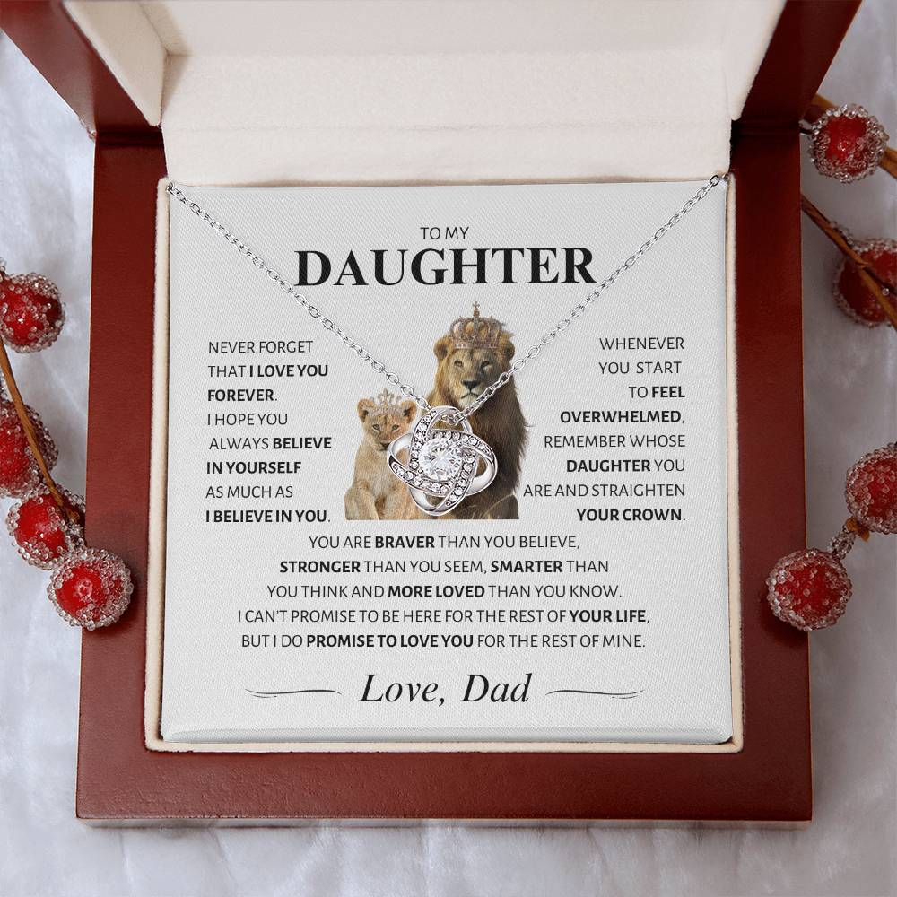 Daughter ~ I Believe in You ~ Love Knot Necklace