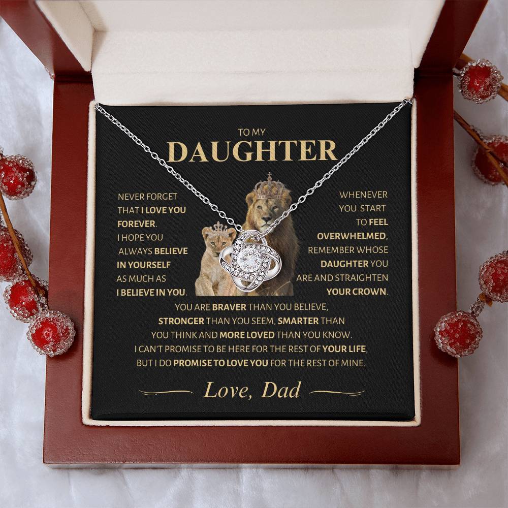 Daughter ~ I Believe in You ~ Straighten Your Crown ~ Love Knot Necklace