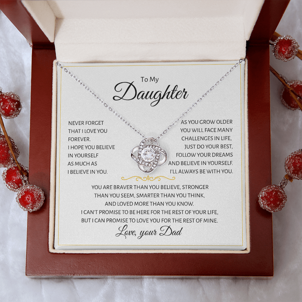 To My Daughter | Never Forget I Love You | Love Knot Necklace