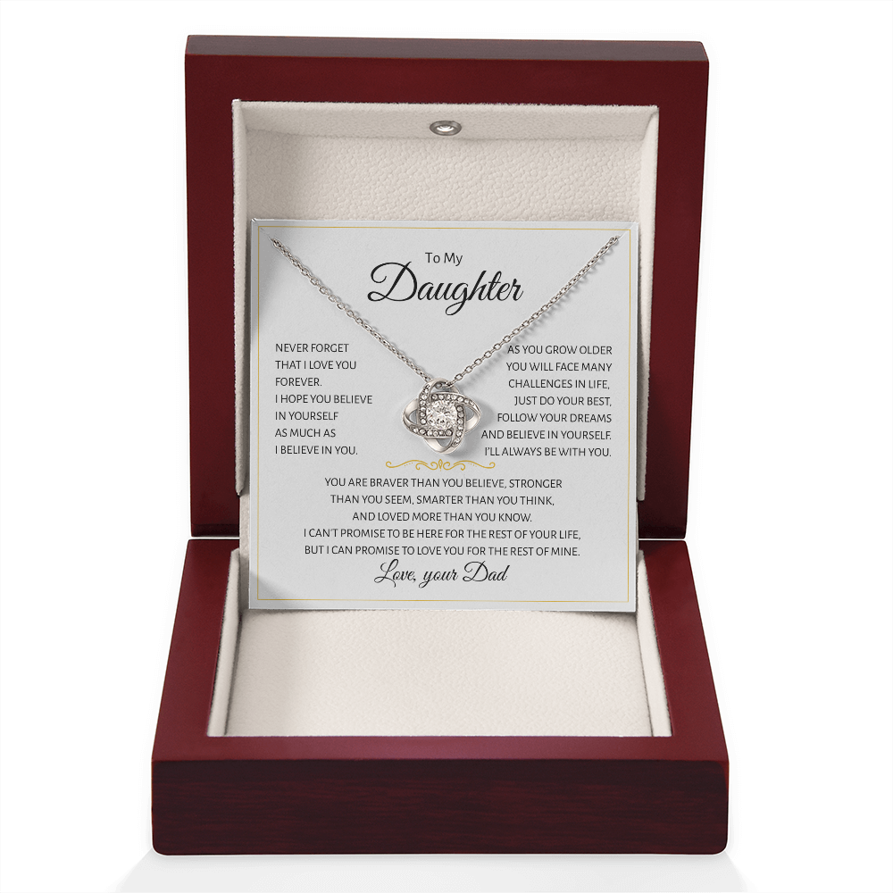 To My Daughter | Never Forget I Love You | Love Knot Necklace