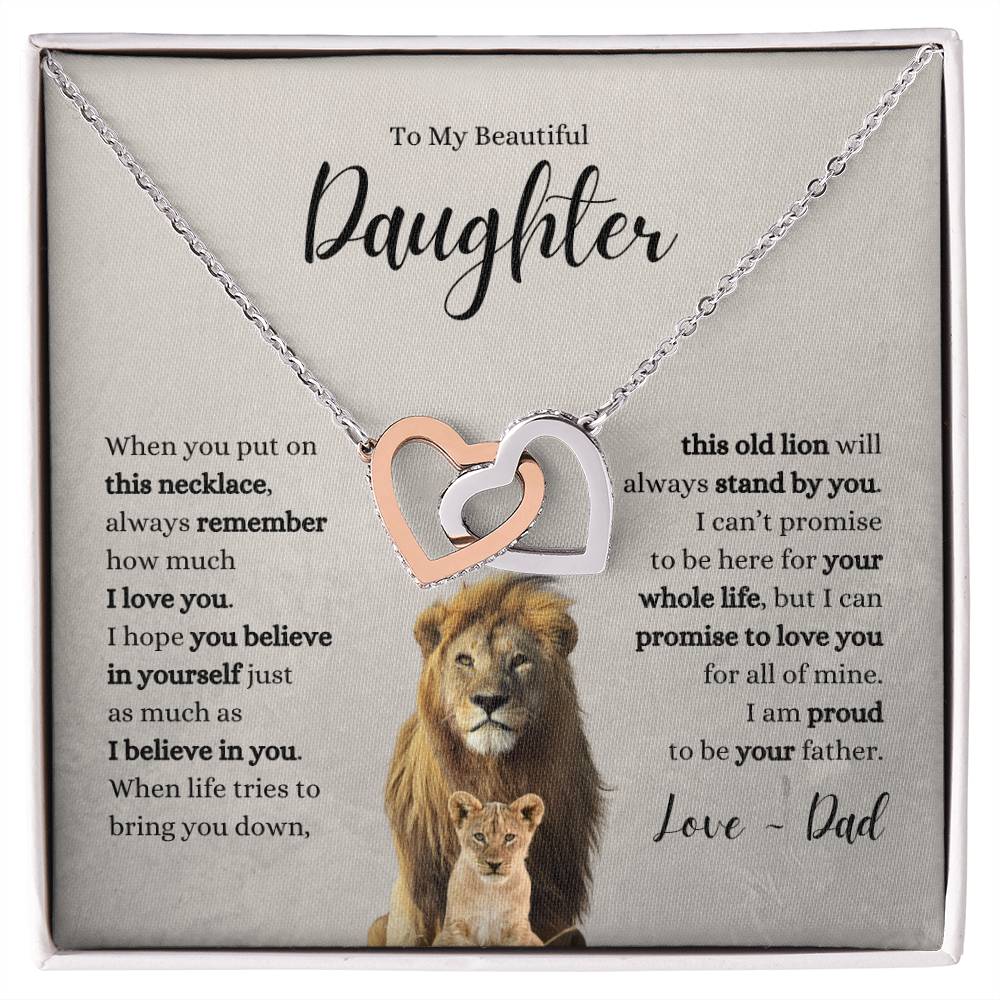 Daughter Necklace ~ Believe in Yourself ~ Proud to be Your Father ~ Love Dad