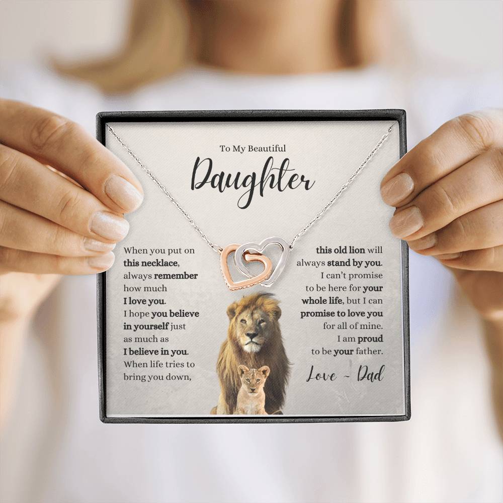 Daughter Necklace ~ Believe in Yourself ~ Proud to be Your Father ~ Love Dad